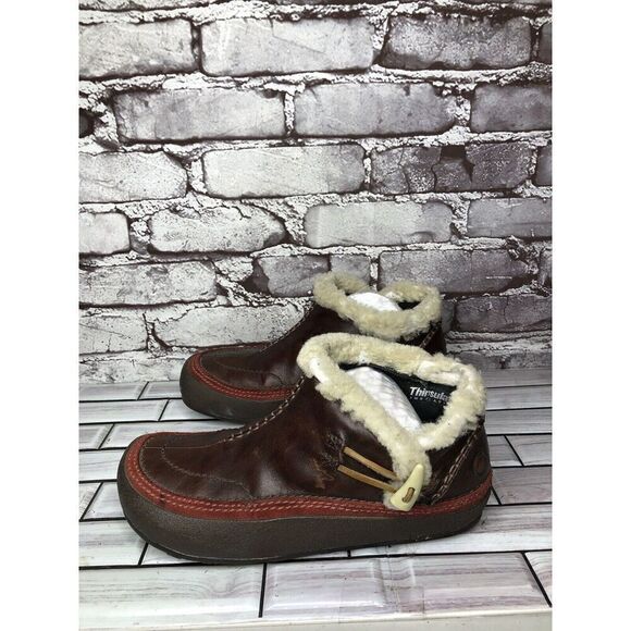 Merrell Spirit Tibet Low Espresso Dark Cinnamon Fur Booties Shoes Women Sz 7M US - Picture 1 of 16